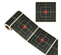 MAYJOYDIY 100Pcs Shooting Splatter Targets Stickers 15cm Reactive Paper Target Stickers Self Adhesive Splatter Targets Paper for Shooting Range, Archery Bow, Practice Training (Square)