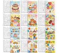 MAYJOYDIY 12 Pcs Birthday Theme Pre Drawn Canvas to Painting Happy Birthday Pre Printed Canvas for Adults 25×20cm Balloon Candy DIY Paint Art Supplies for Beginners Party Gifts