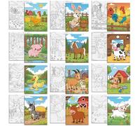 MAYJOYDIY 12 Pcs Farm Animals Pre Drawn Canvas to Painting Rabbit Carrot Pre Printed Canvas for Adults 9.8×7.9 Inch Chicken Duck DIY Paint Art Supplies for Beginners, Students, Party Gifts