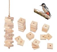MAYJOYDIY 120 Pcs Wooden Blocks Bird Chewing Toys 1.2 inch Square Wooden Blocks Parrot Toy for Helping Trim Beak Natural BurlyWood Hanging Cage Stand Small and Medium Parrots