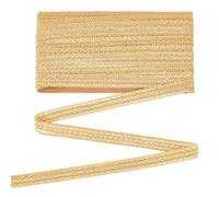 MAYJOYDIY 12m Metallic Gimp Braid Trim 21mm Filigree Corrugated Lace Ribbon Handmade Lining Craft Trim for Upholstery Costume DIY Sewing Project Home Decoration, Light Khaki