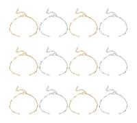 MAYJOYDIY 12Pcs 2 Colors Golden Silver 304 Stainless Steel Chain Bracelet 16cm Adjustable Bracelet Chains with Lobster Clasps for Women DIY Bracelets Jewelry Making Fashion Gift Idea