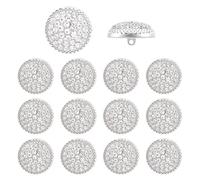 MAYJOYDIY 14Pcs Silver Round Alloy Rhinestone Buttons 25mm 1-Hole Clear Crystal Embellishments Buttons, for Clothing DIY Sewing Accessories Wedding Decaration Luxury Crafts Jewelry Making