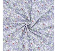MAYJOYDIY 1m Flower Print Cotton Fabrics for Sewing 1.5m Floral Fabric by The Yard Small Flower Cotton Textile for Quilting DIY Blouses Dress Tablecloth Pillow Covers, Lavender Ditsy Flowers