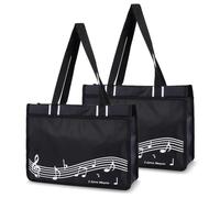 MAYJOYDIY 2 Pcs Musical Note Handbag 14.8x11.3x0.5" Piano Bag Musical Piano Waterproof Oxford Cloth Tote Bags with Handles for Music Gifts for Musicians