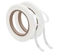 MAYJOYDIY 2 Rolls Double Sided Iron On Hemming Tape 100m No Sewing Ironing Hem Tape Sticky Strong Adhesive Cloth Tapes for Clothes Skirts Pants Jeans Curtains DIY Crafting, 1cm