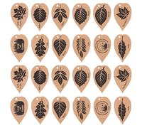 MAYJOYDIY 24 PCS Leaf Tags Maple Leaves Kraft Paper Plant Markers with 1-Hole 8x5cm Ash Birch Holly Hanging Labels for Scrapbook Handbook Decoration DIY Crafts(12 Styles, 2 Pcs/Style)