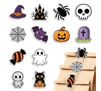 MAYJOYDIY 24Pcs 12 Styles Halloween Pumpkin Acrylic Chip Clips Witch Hat Bag Sealer Sealing Closures Black Cat Spiders Bag Clips for Food Storage Airtight Seal Grip