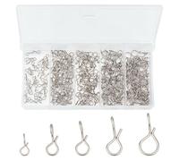 MAYJOYDIY 250 pcs Platinum Fly Fishing Snaps Twist Clips, 5 Sizes Stainless Steel Quick Change Lure Snaps No Knot Fast Snap Lure Connector for Flies Hooks Jigs Terminal Tackle