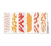 MAYJOYDIY 2Pcs 6 Styles Honeycomb Hexagon Stencil Drawing Template 30x30cm Reusable Honeycomb Pattern Template Rhombic Stencil for Painting on Wall Floor Furniture Wood and Paper