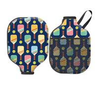MAYJOYDIY 2Pcs Pickleball Paddle Cover Neoprene Racket Sleeve with Zipper Protective Paddle Case Fits Standard Paddles
