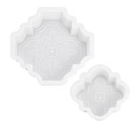 MAYJOYDIY 2Pcs Plastic Concrete Brick Form 2 Sizes Beautiful Pathmaker Paver Forms Plastic Garden Walkway Paver Patterns for Outdoor Landscaping Stone Creation Patio Decoration