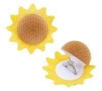 MAYJOYDIY 2pcs Sunflower Velvet Ring Box Romantic Yellow Flower Engagement Ring Box for Proposal Ring Ceremony Wedding Anniversary Valentine's Day Gift Girls Jewelry Box