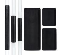 MAYJOYDIY 3 Pairs Black Appliance Handle Covers, 3 Styles Non-Slip PU Leather Protector for Refrigerator, Microwave, Oven, Dishwasher - Adjustable Stretchable Kitchen Decor & Grip Cover