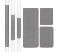 MAYJOYDIY 3 Pairs Grey Appliance Handle Covers, 3 Styles Non-Slip PU Leather Protector for Refrigerator, Microwave, Oven, Dishwasher - Adjustable Stretchable Kitchen Decor & Grip Cover