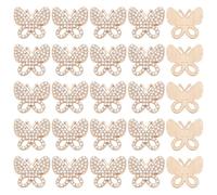 MAYJOYDIY 30 Pcs Gold Butterfly Rhinestones for Crafts Flatback Butterfly Crystal Buttons Jewelry Alloy Butterfly Embellishment for DIY Handmade Hair Accessories Clothes Party Gift Decoration