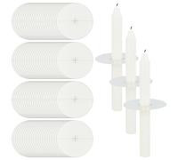 MAYJOYDIY 300pcs Candle Drip Protectors Paper 8cm Paper Candle Holder Candle Silver Aluminized Paper Candlelight Service Kit Church Vigil Memorial Candles Congregational Candles