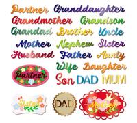 MAYJOYDIY 31pcs Family Member Cutting Dies Word Die Cuts for Card Making Metal Craft Template Carbon Steel Embossing Stencils for Birthday Father's Day Mother's Day Album Scrapbook Decoration