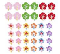 MAYJOYDIY 36Pcs Hawaii Embroidered Applique Iron on Patch Travel Hawaii Patch Colorful Flowers Sew on Patches for Backpacks Hats Jeans Jackets Clothing
