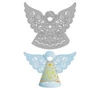 MAYJOYDIY 3D Angel Metal Die Cuts Christmas Angel Cutting Dies Wings Embossing Template for Card Making Elf Fairy Carbon Steel Stencils for DIY Scrapbooking Album Handbook Gift Paper Decoration