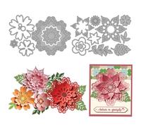 MAYJOYDIY 3D Flowers Metal Cutting Dies Openwork Floral Leaves Die Cuts Stencils Large Paper Flowers Embossing Template Dies for DIY Paper Craft Card Making Scrapbooking Album Decor