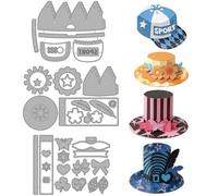 MAYJOYDIY 3D Hat Metal Die Cuts Baseball Hat Cutting Dies Clover Butterfly Embossing Template Carbon Steel Cutting Stencils for Card Making DIY Scrapbooking Album Handbook Gift Decoration