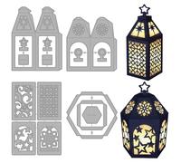 MAYJOYDIY 3D Lantern Metal Cutting Dies Star Night Light Die Cuts Stencils Openwork Pattern Embossing Template Dies for DIY Paper Craft Card Making Scrapbooking Album Decor