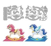 MAYJOYDIY 3D Shake Horse Metal Die Cuts Bows Flowers Cutting Dies Stars Wings Embossing Template Carbon Steel Cutting Stencils for Card Making DIY Scrapbooking Album Handbook Gift Decoration