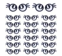 MAYJOYDIY 40Pcs 2 Styles Cartoon Style Eye Embroidered Patch 15x22mm Black Eye Applique Iron on Cute Small Decorative Patches for Clothes Jeans Jackets Backpacks Hats