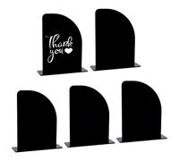MAYJOYDIY 5 Pack Black Acrylic Half Arch Sign with Stand Half Arch Acrylic Blank Sign and Base Place Card Table Number Stand for Wedding Table Numbers Signage Birthday Parties Large-Scale Activities