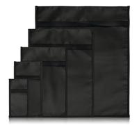 MAYJOYDIY 5 Pcs Black Faraday Bags, Fireproof Cloth Signal Shielding Bags for Laptops Tablets Phones Car Keys, Faraday Cage with Clasp Pouch for Electronics