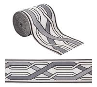 MAYJOYDIY 5m Gray Jacquard Stripe Ribbon 90mm Wide Jacquard Webbing Woven Ribbon for Curtain Decoration Home Tapestry Clothes Accessories