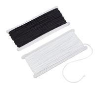 MAYJOYDIY 60m×3mm Soutache Braided Cord String for Sewing Braided Cord String Beading Cords Thread String for Quilting Trimming DIY Crafts Making Supplies(Black & White)