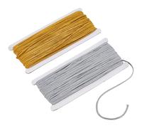 MAYJOYDIY 60m×3mm Soutache Braided Cord String for Sewing Braided Cord String Thread String for Beading Quilting Trimming DIY Crafts Making Supplies(Gold & Silver)