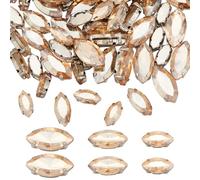 MAYJOYDIY 60Pcs Champagne Horse Eye Rhinestone Sewing Claw Base Rhinestones,12/15/18mm Mixed Size Sparkling Horse Eye Glass Crystal Rhinestones for Jewelry Accessories Arts DIY Crafts