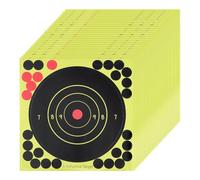 MAYJOYDIY 60Pcs Shooting Splatter Targets Stickers 20cm Reactive Paper Target Stickers Self Adhesive Splatter Targets Paper for Shooting Range, Archery Bow, Practice Training(16 Holes)
