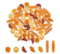 MAYJOYDIY 70Pcs Miniature Food Bread Dollhouse Bakery Bread Croissant Accessories Tiny Resin Things Mini Kitchen Micro Landscaping Decoration for DIY Craft Home Kitchen Garden Display Props