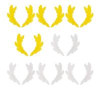 MAYJOYDIY 8 Pairs Scrambled Eggs Iron on Embroidered Patch Military Uniform Sew on Embroidered Patches Costume Cosplay Appliques for Hats Shirts Jeans Bags Sewing DIY Craft (Yellow & Silver)