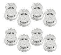 MAYJOYDIY 8Pcs Sliver Police Badges Sheriff Badge Cop Pins Police Role Play Brooch Props Halloween Cop Cosplay Costume Accessory Gift for Cowboy Uniform Cosplay Party Decoration