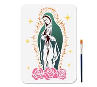 MAYJOYDIY A4 Size Christian Stencil Christian Character Stencils for Painting with Paint Brush 29.7×21cm Our Lady Drawing Template Reusable Plastic Stencil for Wood Window DIY Craft