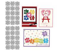 MAYJOYDIY Alphabet Puzzles Metal Die Cuts A-Z Letters Cutting Dies Exclamation Mark Embossing Template Carbon Steel Cutting Stencils for Tracing Card Making DIY Scrapbooking Album Gift Decoration