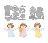 MAYJOYDIY Angel Metal Die Cuts Floral Wreath Cutting Dies Garland Embossing Template Angel Wings Harp Carbon Steel Cutting Stencils for Card Making DIY Scrapbooking Album Gift Decoration