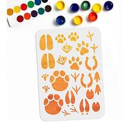 MAYJOYDIY Animal Footprint Stencils Paw Hand Foot Print Painting Templates PET A4 Size 8.3×11.7inch DIY Wall Stencil for Painting on Wood Canvas Home Decor Crafts