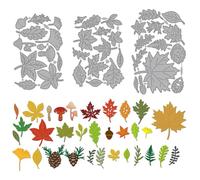 MAYJOYDIY Autumn Leaves Metal Die Cuts Maple Leaf Ginkgo Cutting Dies Stencil Hazelnut Mushroom Embossing Scrapbooking Cuts Template for DIY Scrapbooking Craft Card Making Album Gift Decor