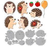 MAYJOYDIY Balloon Hedgehog Metal Die Cuts Strawberry Fruit Cutting Dies Stencils Forest Flowers Embossing Template Scrapbooking Tool for DIY Craft Card Making Album Festive Gift Decorations