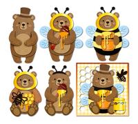 MAYJOYDIY Bear with Bee Metal Cutting Dies Top Hat Honey Dipper Carbon Steel Stencils Honeycomb Honey Pot Embossing Template Dies for DIY Paper Craft Card Making Scrapbooking Album Decor