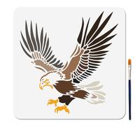 MAYJOYDIY Bird Painting Stencil Fierce Hawks Template 30x30cm Animals Theme Plastic Stencil with Paint Brush Predatory Bird Claws Reusable Template for Wood Fabric Wall Window DIY Craft