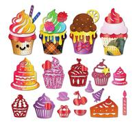 MAYJOYDIY Birthday Cupcake Metal Cutting Dies, Cakes Candles Die Cuts Embossing Stencils for DIY Scrapbooking Photo Album Decorative Embossing Paper Card Craft Decor