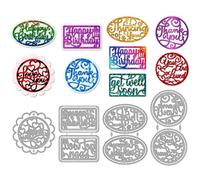 MAYJOYDIY Blessing Words Metal Cutting Dies, Happy Birthday Die Cuts, Thank You Words Embossing Cutting Stencil for Cardmaking Scrapbooking Album Birthday Cards Gift Decoration