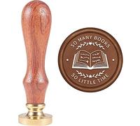 MAYJOYDIY Book Wax Seal Stamp Brass Sealing Wax Stamps Words & Grass Pattern 30mm Perfect for Wedding Invitation, Envelope, Gift Wrap, Christmas Thanksgiving Card and DIY